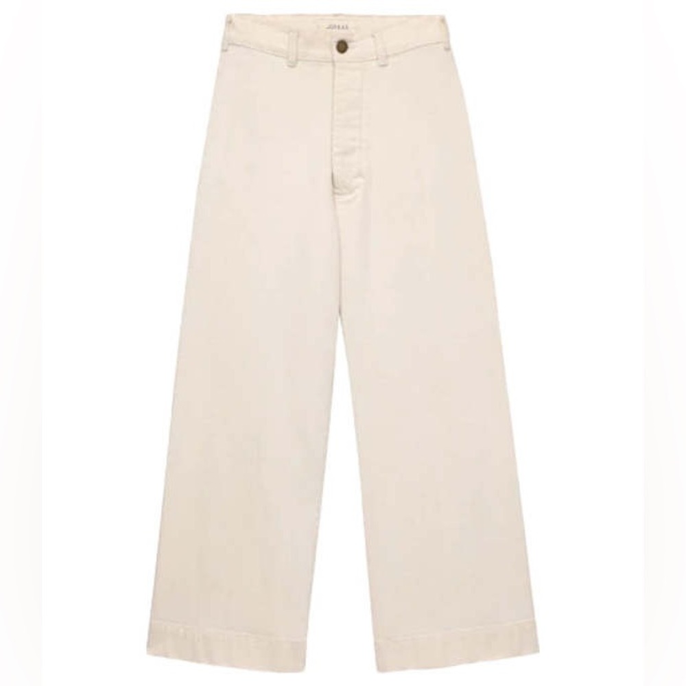 THE GREAT Seafair Jean vintage stone white size 26 brass button fly wide leg